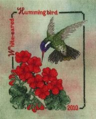 Stickvorlage Crossed Wing Collection - White-Eared Hummingbird
