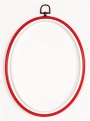 Kunststoffrahmen Verachtert/Vervaco - rot oval 12x17 cm