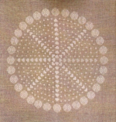 Haandarbejdets Fremme - Tischdecke Herzen und Sterne