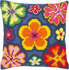 Vervaco Verachtert - Kreuzstichkissen Flower Power