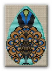 Stickvorlage Farbenfroh - Pfau (Ausverkauf)