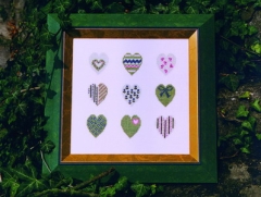 Herzen grün - Stickpackung Christiane Dahlbeck