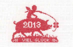 Stickvorlage Gisela Süskind Glücksschwein 2013
