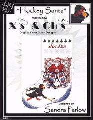 Stickvorlage Xs and Ohs - Hockey Santa Stocking