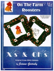 Stickvorlage Xs and Ohs - Rooster Pillows