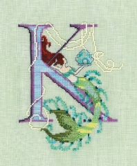 Stickvorlage Nora Corbett - Letters From Mermaids Buchstabe K