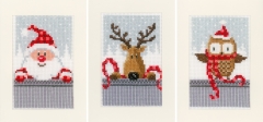 Stickpackung Vervaco – Passepartoutkarten Weihnachten 3er-Pack