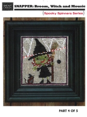 Stickvorlage Bent Creek - Spooky Spinners - Broom Witch & Mousie
