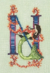 Stickvorlage Nora Corbett - Letters From Mermaids Buchstabe N