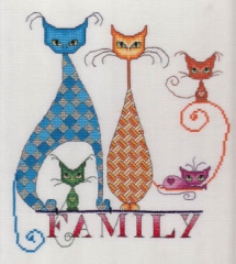 Stickvorlage MarNic Designs - Cat Family
