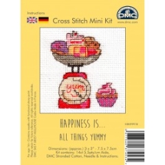 Stickpackung DMC - Happiness is... Süßes 7,5x7,5 cm