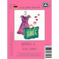 Stickpackung DMC - Happiness is... Shopping 7,5x7,5 cm
