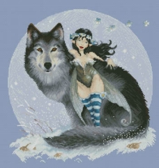 Stickvorlage Lena Lawson Needlearts - Fairy And Wolf (Moguerou) - Ausverkauf