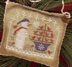 Stickvorlage Homespun Elegance Ltd - Snow Birds In Tow 2015 Snowman Ornament w/charm