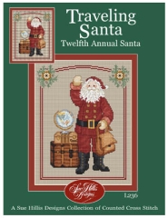 Stickvorlage Sue Hillis Designs - Traveling Santa