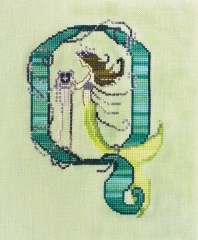 Stickvorlage Nora Corbett - Letters From Mermaids Buchstabe Q
