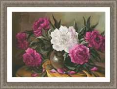 Stickvorlage Kustom Krafts - Purple Peonies