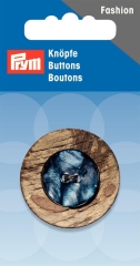 Knopf Kokos/Perlmutt beige/blau Ø 34 mm - Prym (Ausverkauf)