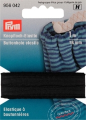 Gummiband Knopfloch-Elastic 18 mm schwarz - Prym 956042
