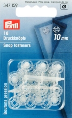 Annäh-Druckknöpfe Ø 10 mm transparent - Prym 347159
