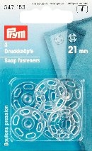 Annäh-Druckknöpfe Ø 21 mm transparent - Prym 347153