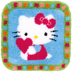 Knüpfteppich Vervaco - Hello Kitty mit Herz 55x56 cm