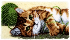 Knüpfteppich Vervaco - Katze mit Wollknäuel 67x39 cm