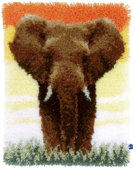 Knüpfteppich Vervaco - Elefan in der Savanne 38x52 cm