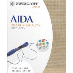 Zweigart Aida 16ct - Farbe 3009 vintage milchkaffee (Precut 48x53 cm)