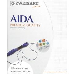 Zweigart Aida 16ct - Farbe 100 weiß (Precut 48x53 cm)