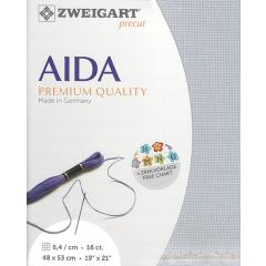 Zweigart Aida Precut 16ct - 48x53 cm Farbe 713 mittelgrau