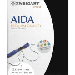 Zweigart Aida 16ct - Farbe 720 schwarz (Precut 48x53 cm)