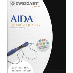 Zweigart Aida Precut 16ct - 48x53 cm Farbe 720 schwarz