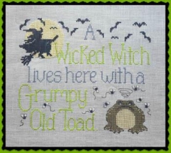Stickvorlage Waxing Moon Designs - Wicked Witch & Grumpy Toad
