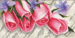 Stickpackung Needleart World - Rosen auf Noten 61x30 cm