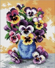 Stickpackung Needleart World - Vase of Pansies