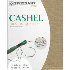 Zweigart Cashel Leinen 28ct - Farbe 326 khaki (Precut 48x68 cm)