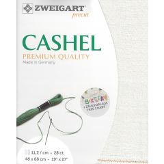Zweigart Cashel Leinen 28ct - Farbe 1111 rohweiß-iriseé (Precut 48x68 cm)