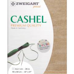 Zweigart Cashel Leinen 28ct - Farbe 3009 vintage milchkaffee (Precut 48x68 cm)