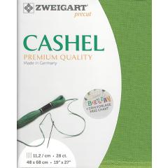 Zweigart Cashel Leinen 28ct - Farbe 6130 grasgrün (Precut 48x68 cm)
