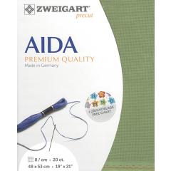 Zweigart Aida Extra Fine 20ct - Farbe 6016 moosgrün (Precut 48x53 cm)