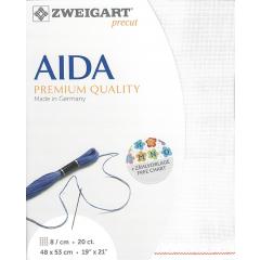 Zweigart Aida Extra Fine 20ct - Farbe 101 naturweiß (Precut 48x53 cm)