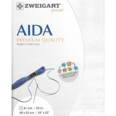 Zweigart Aida Extra Fine 20ct - Farbe 1 weiß (Precut 48x53 cm)