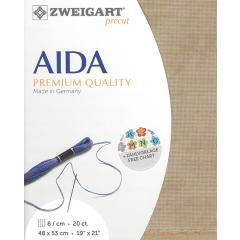 Zweigart Aida Extra Fine 20ct - Farbe 3009 vintage milchkaffee (Precut 48x53 cm)