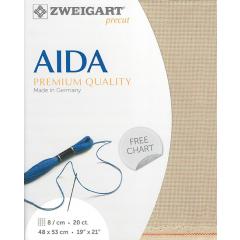 Zweigart Aida Extra Fine 20ct - Farbe 306 sand (Precut 48x53 cm)