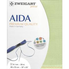 Zweigart Aida Extra Fine 20ct - Farbe 6083 mimosengrün (Precut 48x53 cm)
