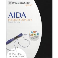 Zweigart Aida Extra Fine 20ct - Farbe 720 schwarz (Precut 48x53 cm)