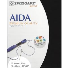 Zweigart Aida Precut 20ct - 48x53 cm Farbe 720 schwarz