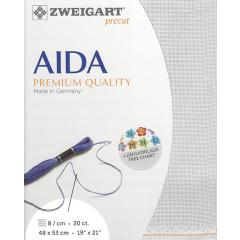 Zweigart Aida Extra Fine 20ct - Farbe 786 zartgrau (Precut 48x53 cm)