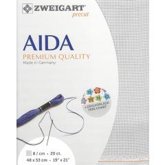 Zweigart Aida Precut 20ct - 48x53 cm Farbe 786 zartgrau